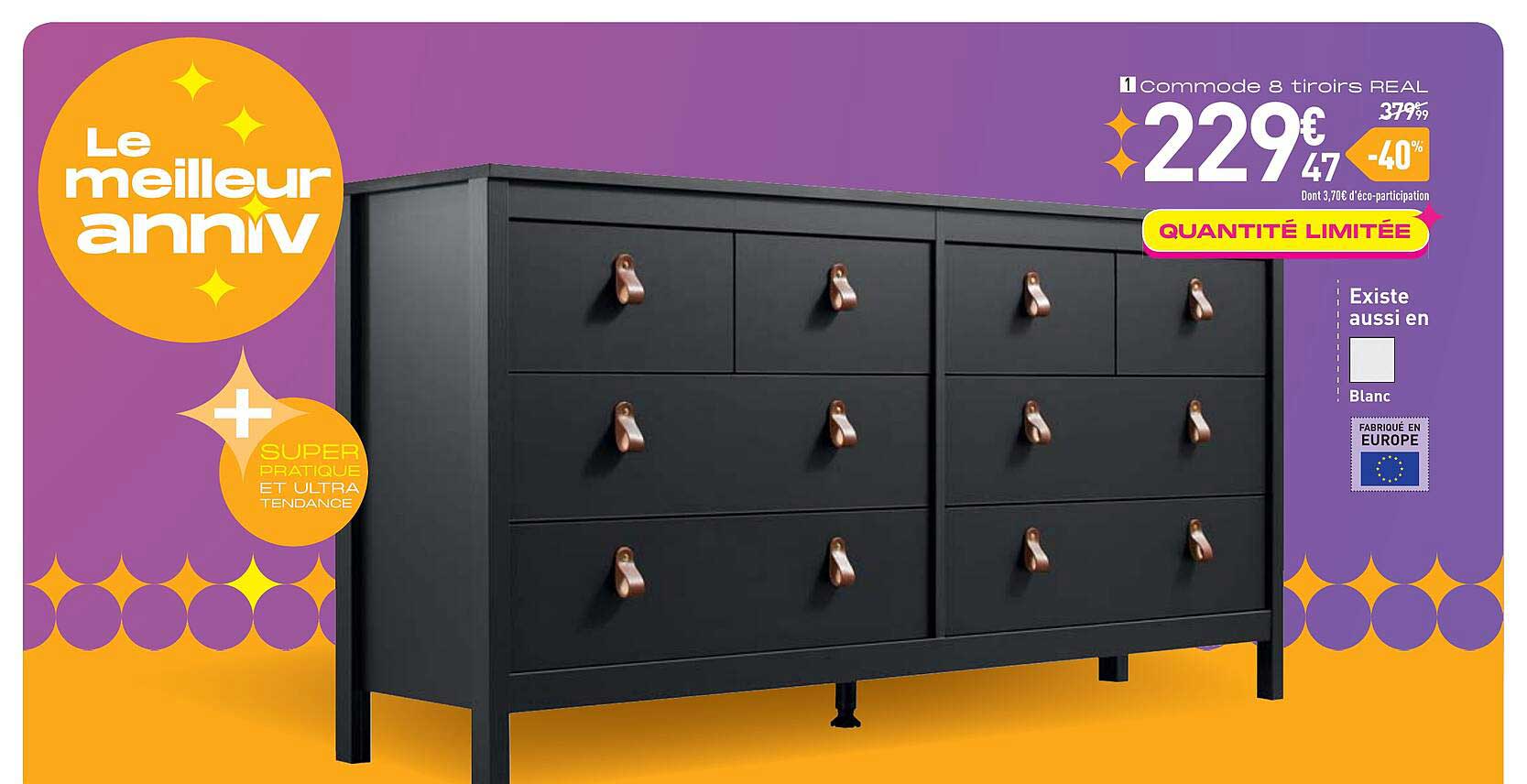 commode 8 tiroirs real