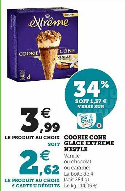 Cookie Cone Glace Extrême Nestlé
