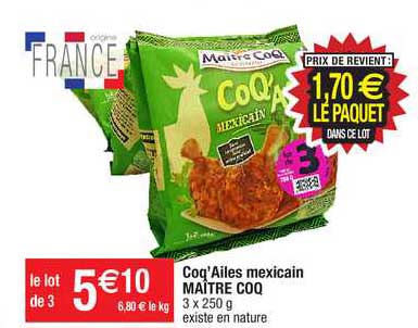 coq'ailes mexicain maître coq
