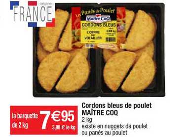 cordons bleus de poulet maître coq