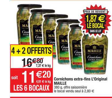 cornichons extra-fins l'original maille