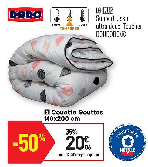 couette gouttes 140 x 200 cm dodo