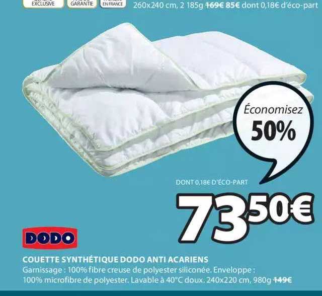 couette synthétique dodo anti acariens