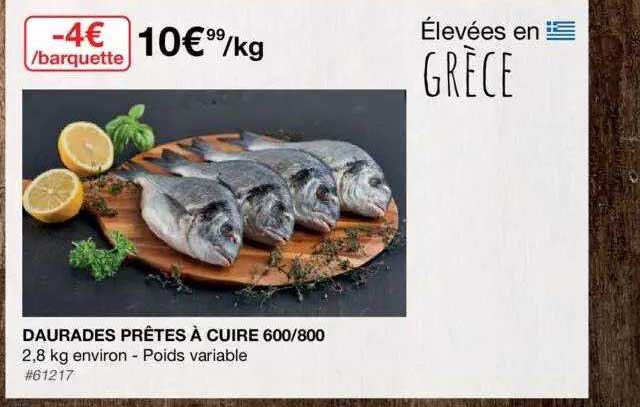 daurades prêtes à cuire 600-800