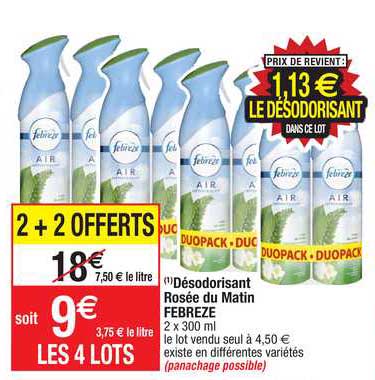 désodorisant rosée du matin febreze
