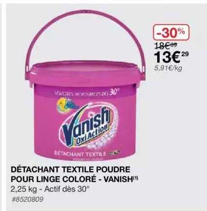 détachant textile poudre pour linge coloré - vanish