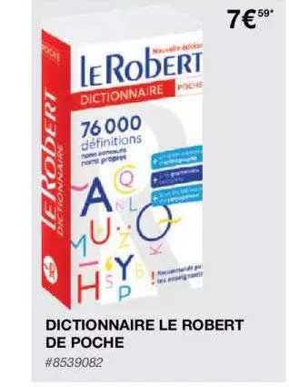 Dictionnaire Le Robert De Poche