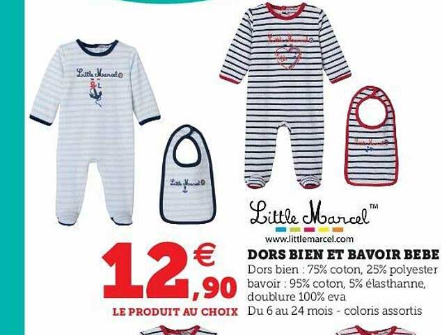 dors bien et bavoir bébé little marcel