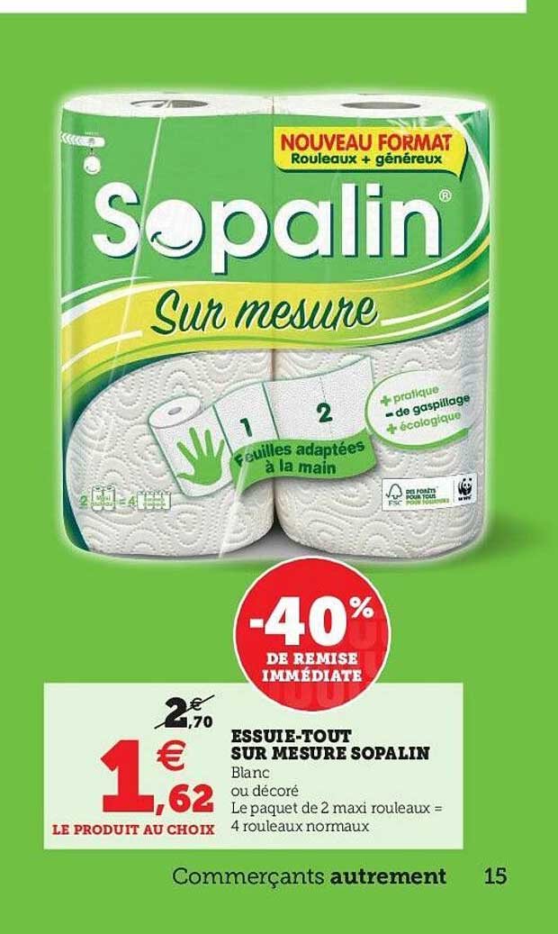 essuie-tout sur mesure sopalin