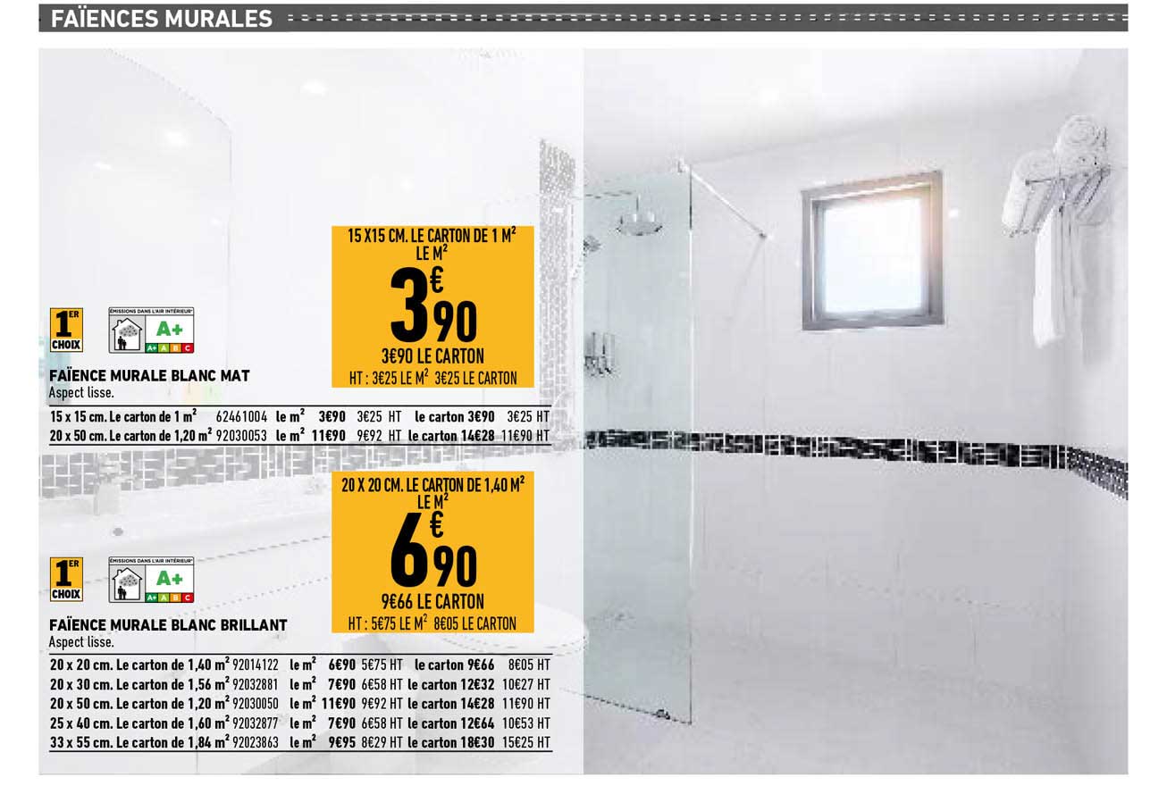 faïence murale blanc mat faïence murale blanc brillant