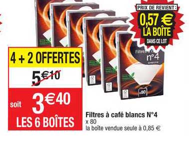 filtres à café blancs n°4