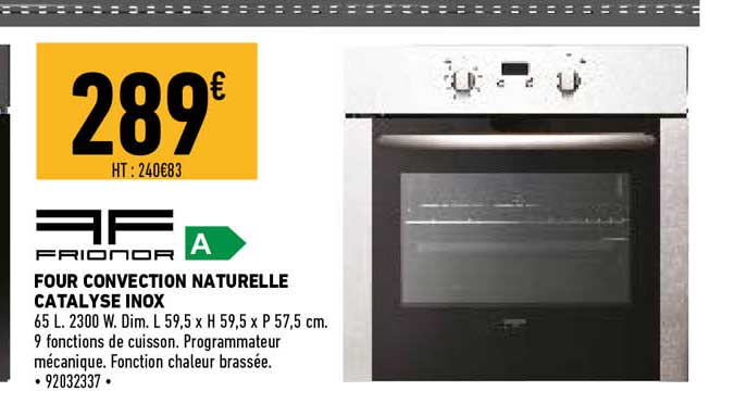 frionor four convention naturelle catalyse inox