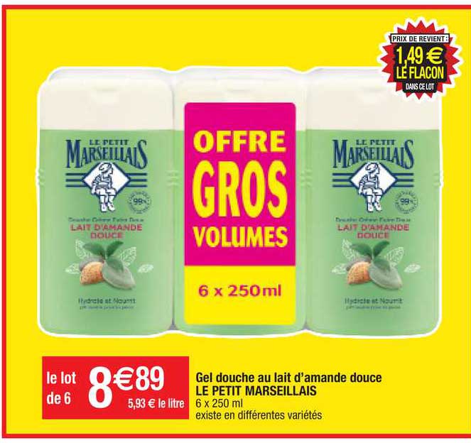 Gel Douche Au Lait D'amande Douce Le Petit Marseillais