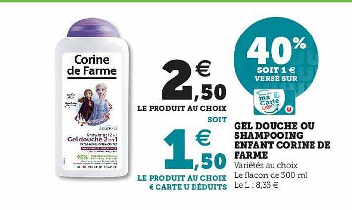 gel douche ou shampooing enfant corine de farme