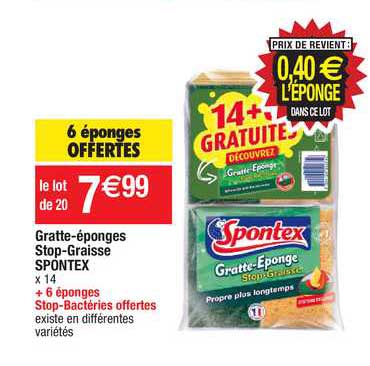 gratte-éponges stop-graisse spontex