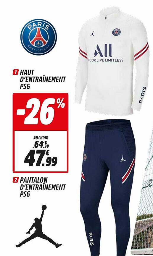 haut d'entraînement psg, pantalon d'entraînement psg
