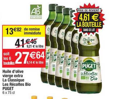 huile d'olive vierge extra la classique les récoltes bio puget