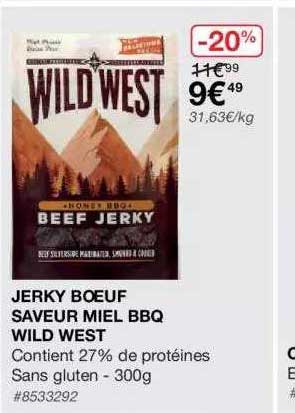jerky bœuf saveur miel bbq wild west