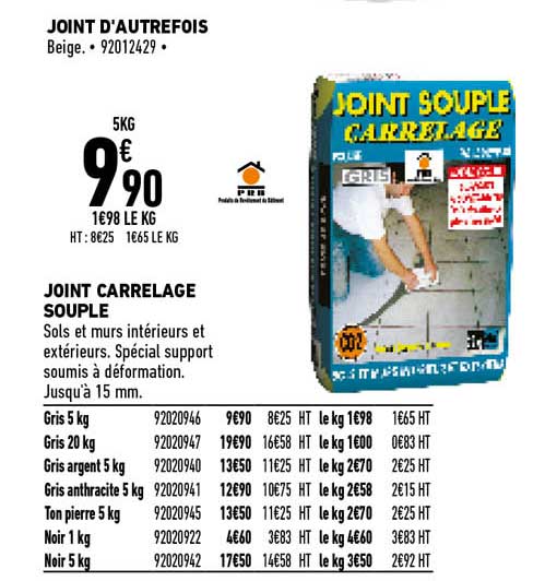 joint d'autrefois joint carrelage souple