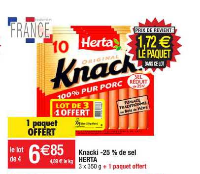 Knacki -25% De Sel Herta