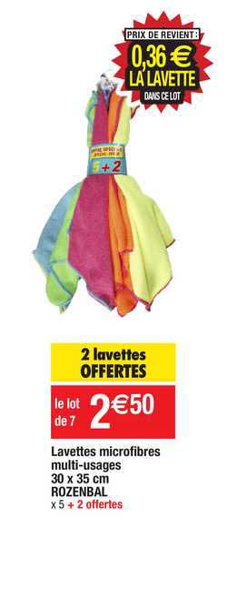 lavettes microfibres multi-usages 30 x 35 cm rozenbal