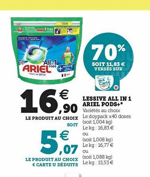 lessive all in 1 ariel pods+