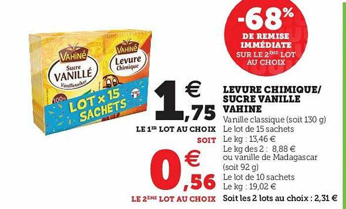 levure chimique - sucre vanillé vahiné