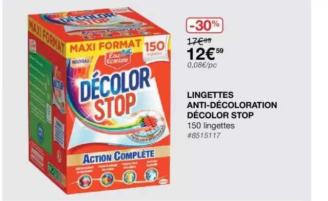 lingettes anti-décoloration décolor stop