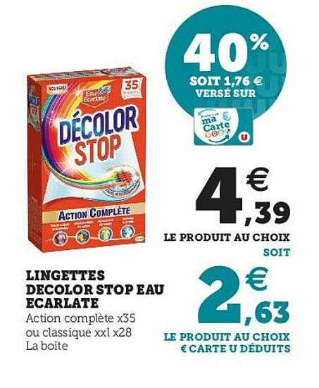 lingettes décolor stop eau écarlate