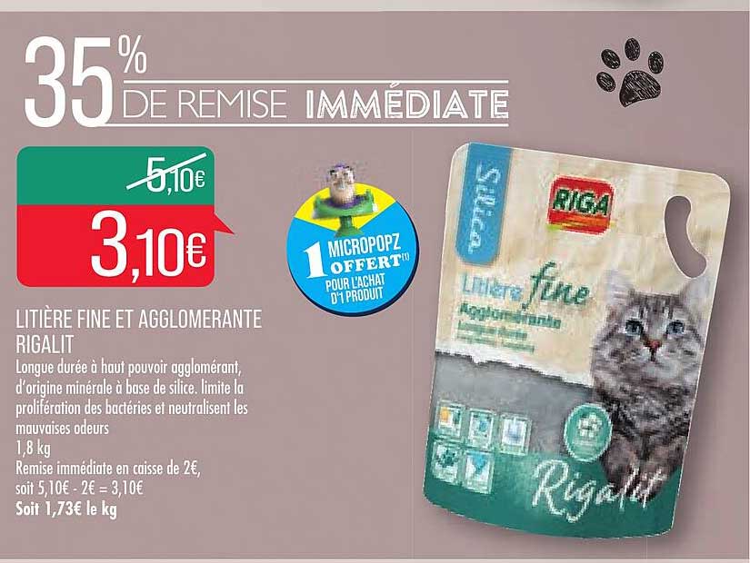 Litière Fine Et Agllomerante Rigalit