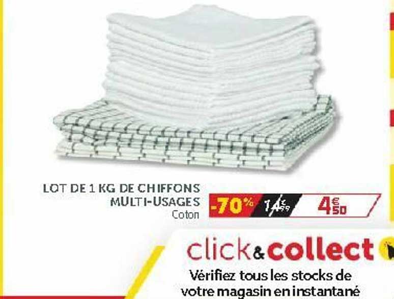 lot de 1 kg de chiffons multi-usages