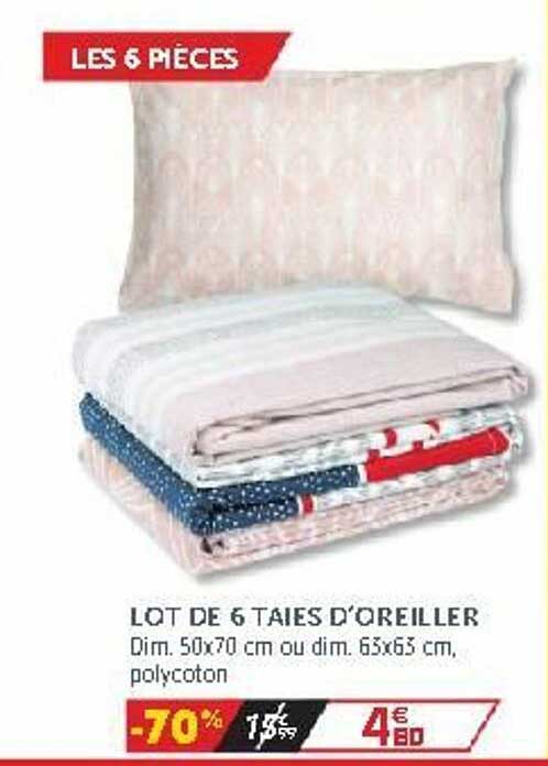 lot de 6 taies d'oreiller