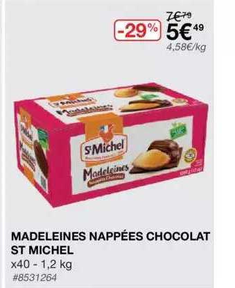 madeleines nappées chocolat st michel