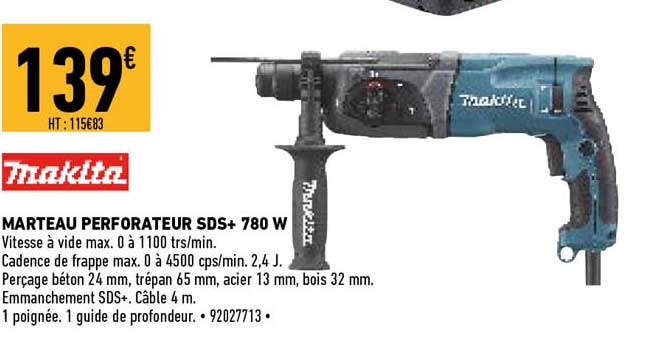makita marteau perforateur sds+ 780 w