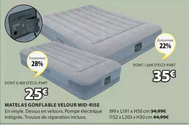 matelas gonflable velour mid-rise