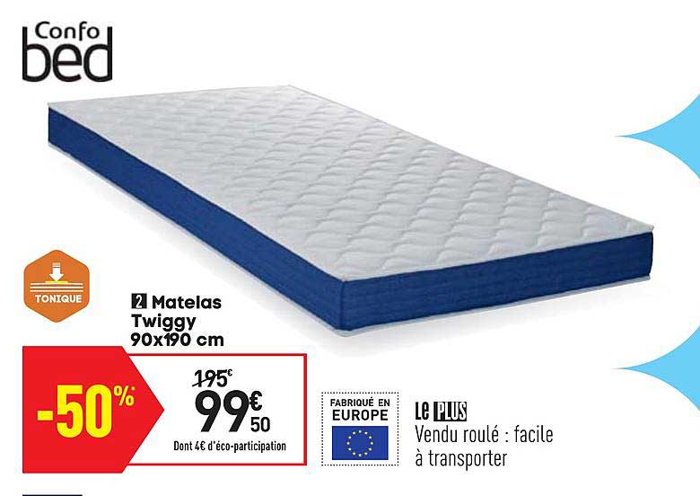 matelas twiggy 90 x 190 cm