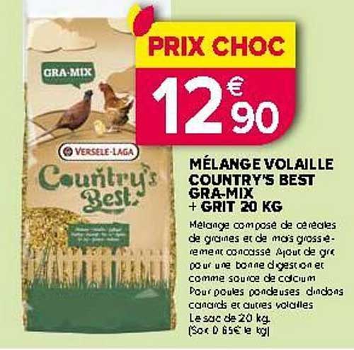 mélange volaille country"s best gra-mix + grit 20 kg
