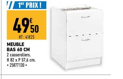 Meuble Bas 60 Cm 2 Casseroliers