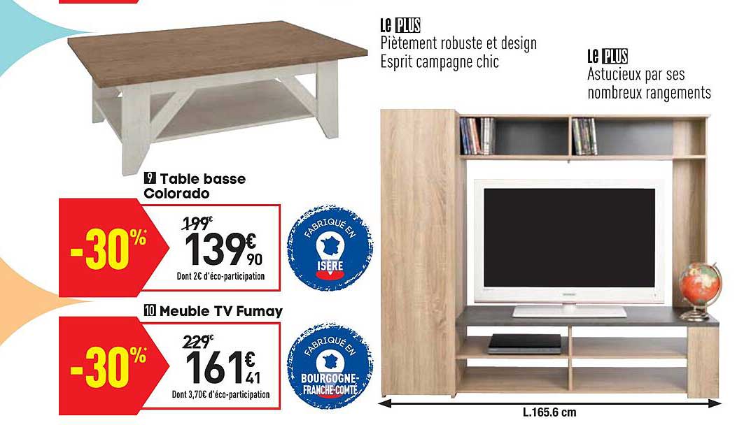 Meuble Tv Fumay, Table Basse Colorado
