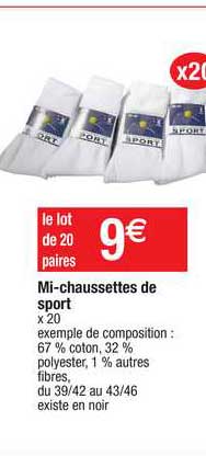 mi-chaussettes de sport