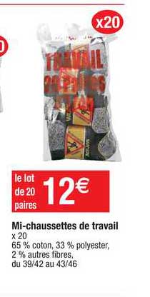 mi-chaussettes de travail