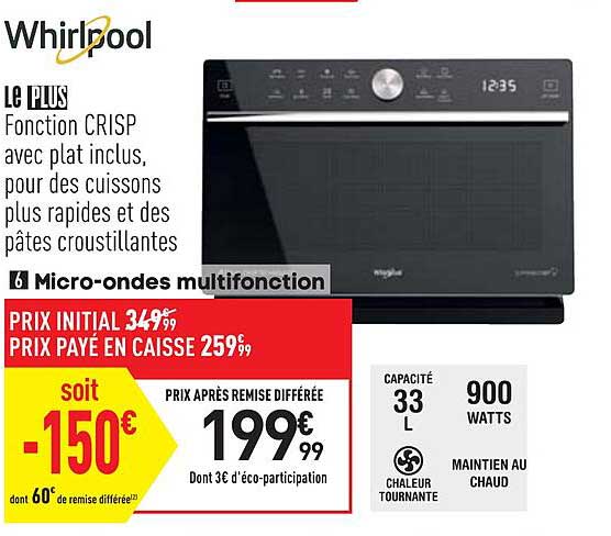 micro-ondes multifonction whirlpool