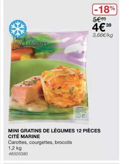 mini gratins de légumes 12 pièces cité marine