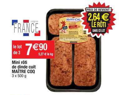 mini rôti de dinde cuit maître coq