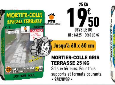 mortier-colle gris terrasse 25 kg