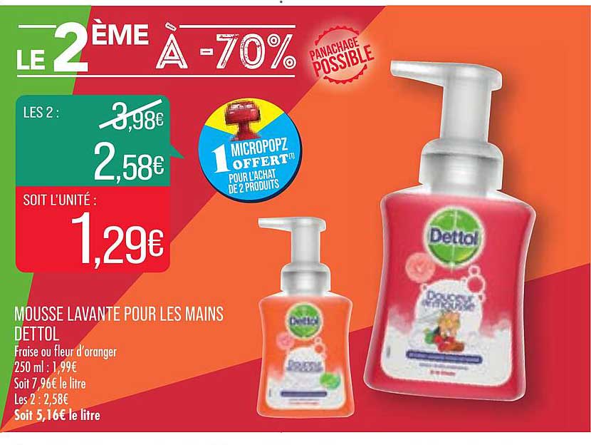 mousse lavante pour les mains dettol