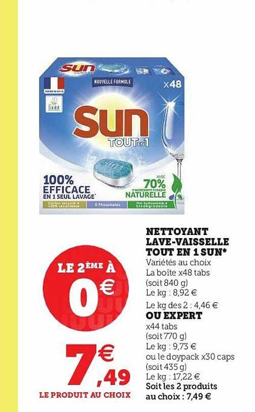 Nettoyant Lave-vaisselle Tout En 1 Sun Ou Expert