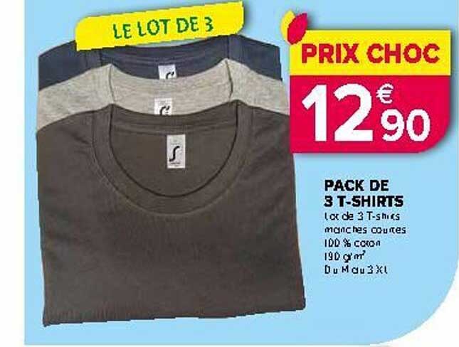 pack de 3 t-shirts