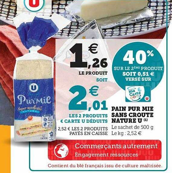 Pain Pur Mie Sans Croute Nature U