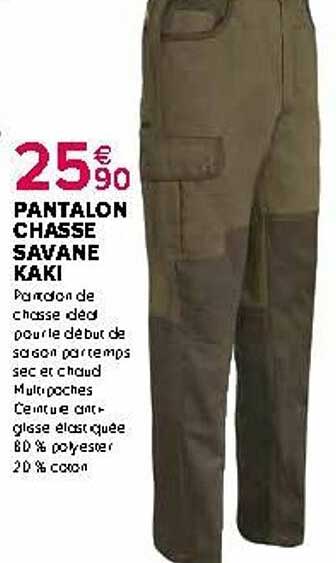 pantalon chasse savane kaki